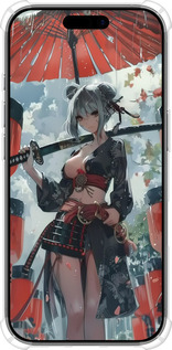 Силикон с усиленными углами чехол Гейша-воин для Apple iPhone 17 - 6124sp-4031 изображение 