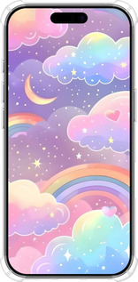 Силикон с усиленными углами чехол Облака и радуга для Apple iPhone 17 - 6312sp-4031 изображение 
