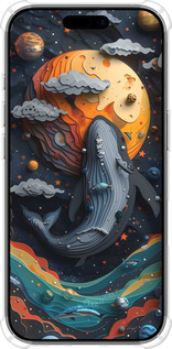 Силикон с усиленными углами чехол Кит в космосе для Apple iPhone 17 - 6328sp-4031 изображение 