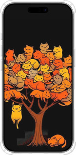 Силикон с усиленными углами чехол Дерево и котики для Apple iPhone 17 - 6516sp-4031 изображение 