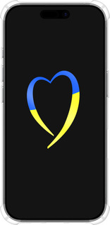 Силикон с усиленными углами чехол Жёлто-голубое сердце для Apple iPhone 17 - 885sp-4031 изображение 