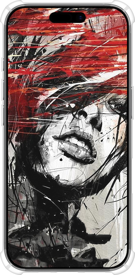Силикон с усиленными углами чехол Лицо девушки для Apple iPhone 17 - 1162sp-4031 изображение 