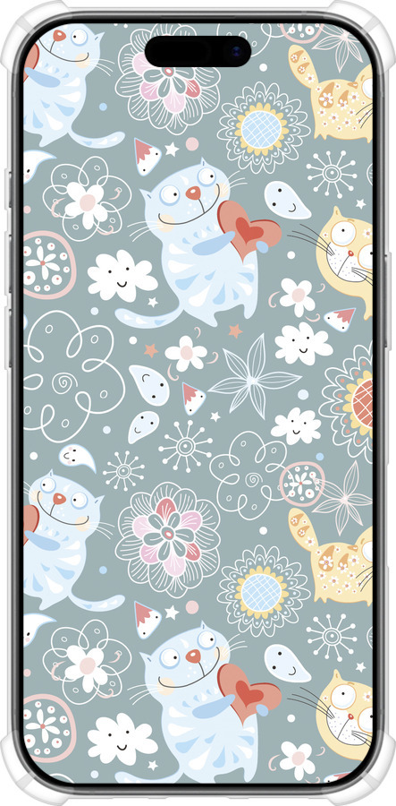 Силикон с усиленными углами чехол Котята v3 для Apple iPhone 17 - 1223sp-4031 изображение 