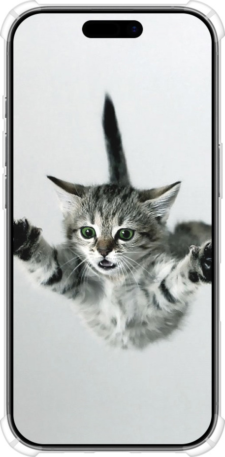Силикон с усиленными углами чехол Летящий котёнок для Apple iPhone 17 - 2322sp-4031 изображение 