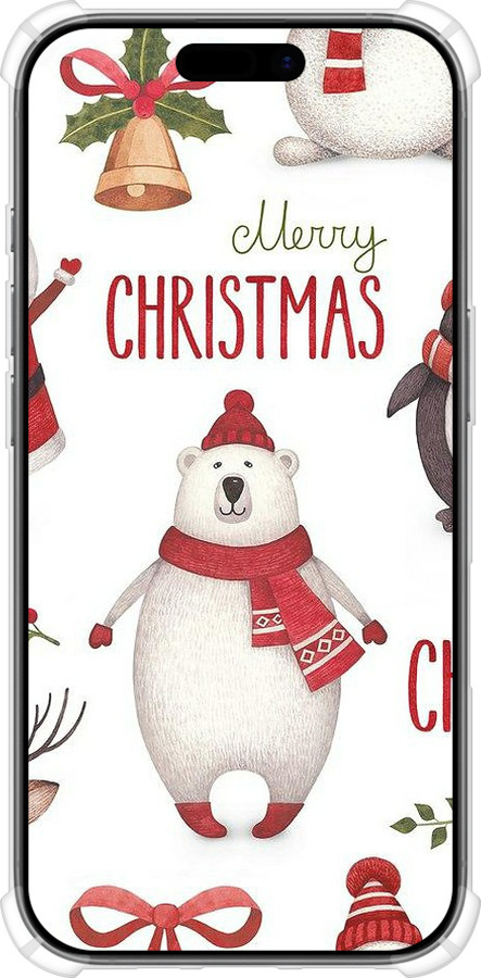 Силикон с усиленными углами чехол Merry Christmas для Apple iPhone 17 - 4106sp-4031 изображение 