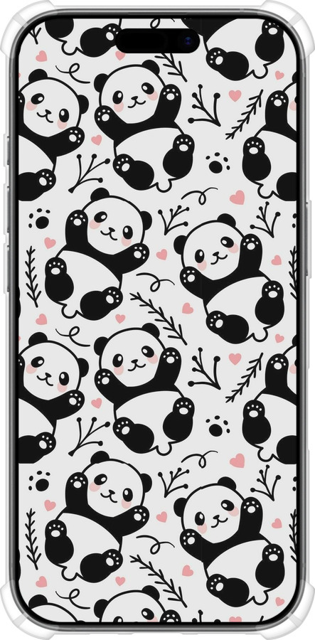 Силикон с усиленными углами чехол Панды для Apple iPhone 17 - 4318sp-4031 изображение 