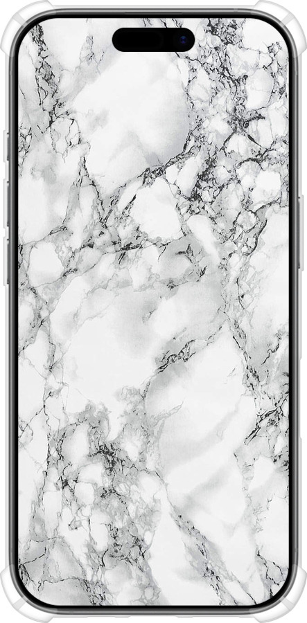 Силикон с усиленными углами чехол Мрамор белый для Apple iPhone 17 - 4480sp-4031 изображение 