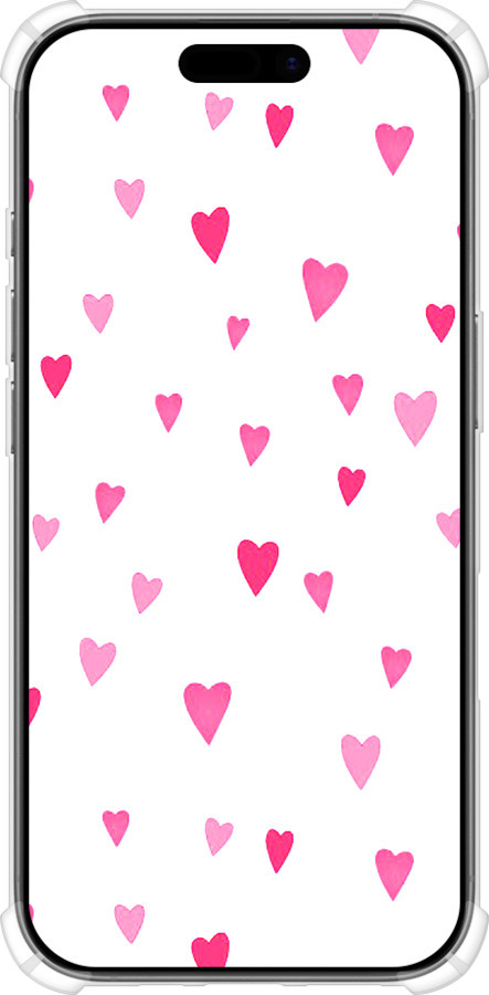 Силикон с усиленными углами чехол Сердечки 2 для Apple iPhone 17 - 4763sp-4031 изображение 
