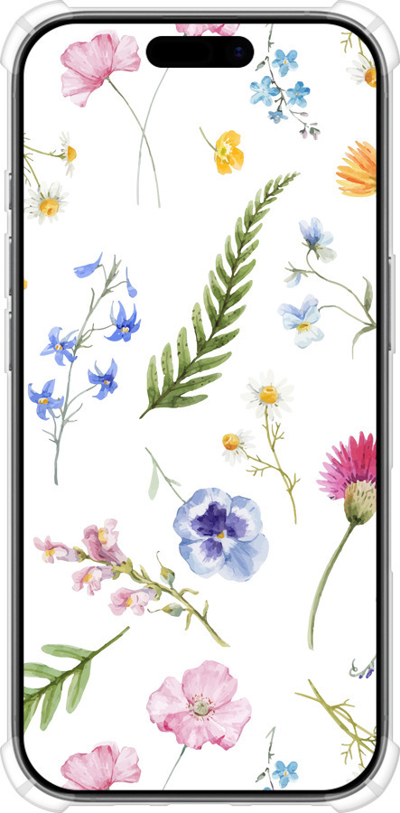 Силикон с усиленными углами чехол Цветочный фон v2 для Apple iPhone 17 - 5472sp-4031 изображение 
