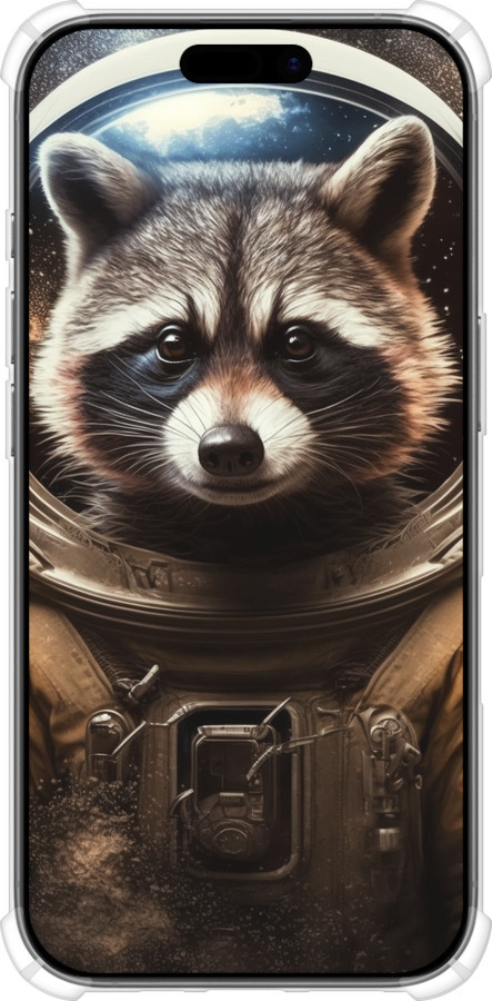 Силикон с усиленными углами чехол Raccoon austronaut для Apple iPhone 17 - 5581sp-4031 изображение 