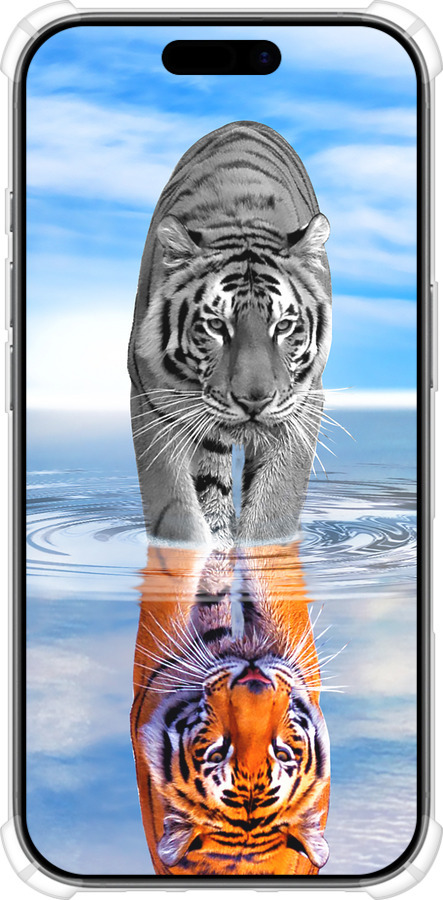 Силикон с усиленными углами чехол Тигр для Apple iPhone 17 - 6016sp-4031 изображение 