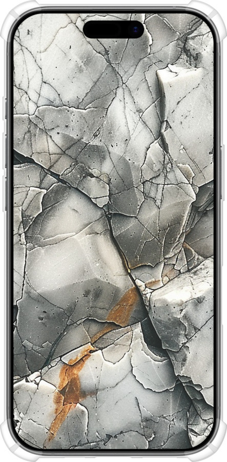 Силикон с усиленными углами чехол Серый мрамор для Apple iPhone 17 - 6041sp-4031 изображение 