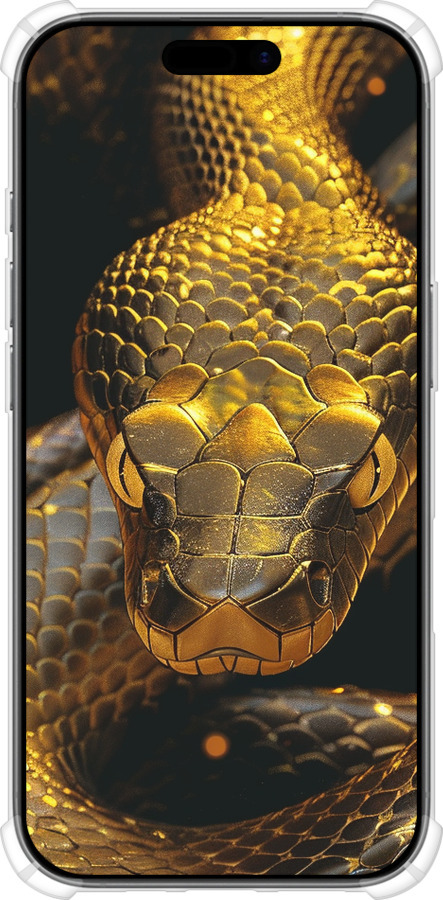 Силикон с усиленными углами чехол Golden snake для Apple iPhone 17 - 6072sp-4031 изображение 