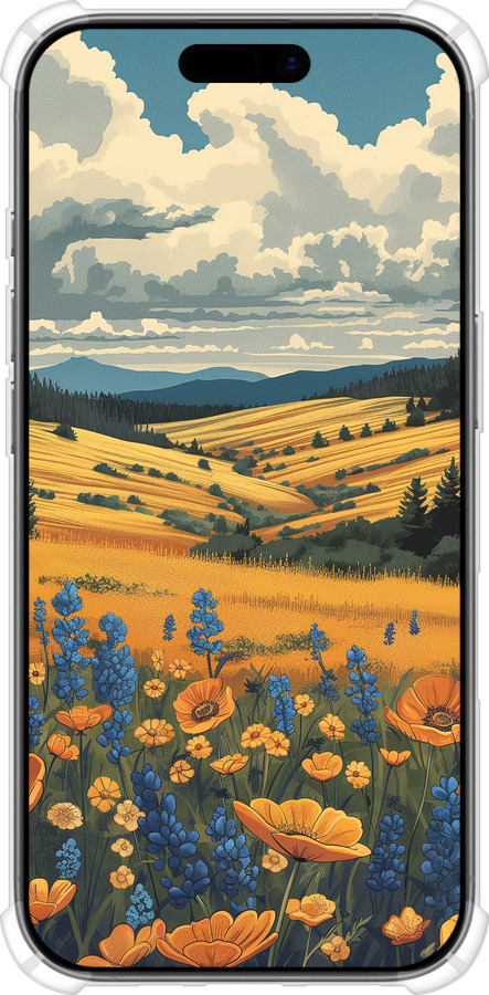 Силикон с усиленными углами чехол Украинское поле для Apple iPhone 17 - 6082sp-4031 изображение 