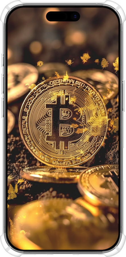Силикон с усиленными углами чехол Золотая лихорадка биткойна для Apple iPhone 17 - 6089sp-4031 изображение 