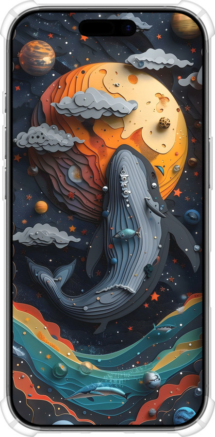 Силикон с усиленными углами чехол Кит в космосе для Apple iPhone 17 - 6328sp-4031 изображение 
