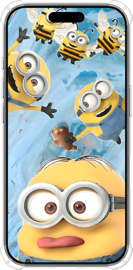 Силикон с усиленными углами чехол Миньоны для Apple iPhone 17 - 6386sp-4031 изображение 