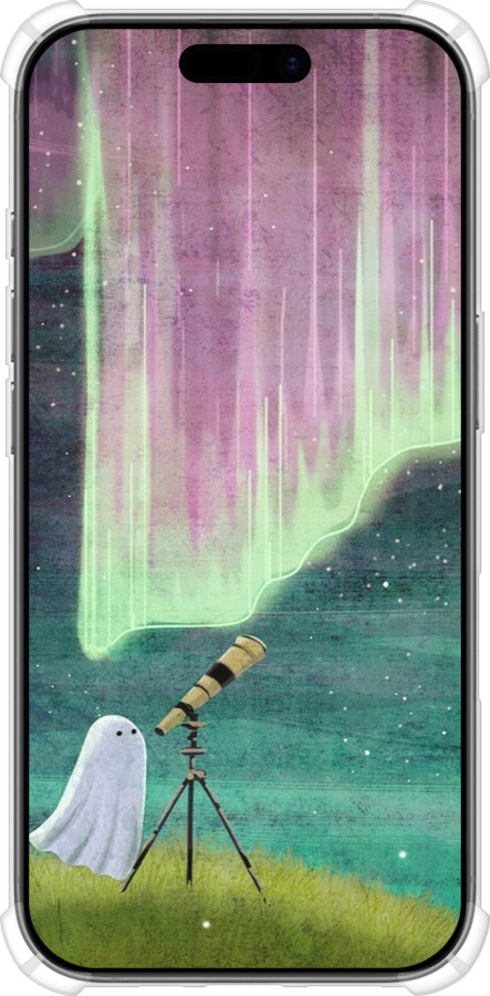 Силикон с усиленными углами чехол Привидение и звезды для Apple iPhone 17 - 6443sp-4031 изображение 