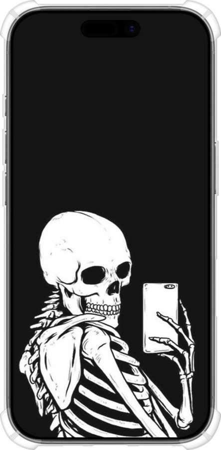 Силикон с усиленными углами чехол Скелет делает Selfie для Apple iPhone 17 - 6535sp-4031 изображение 