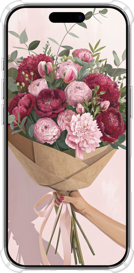 Силикон с усиленными углами чехол Пионы 1 для Apple iPhone 17 - 6705sp-4031 изображение 