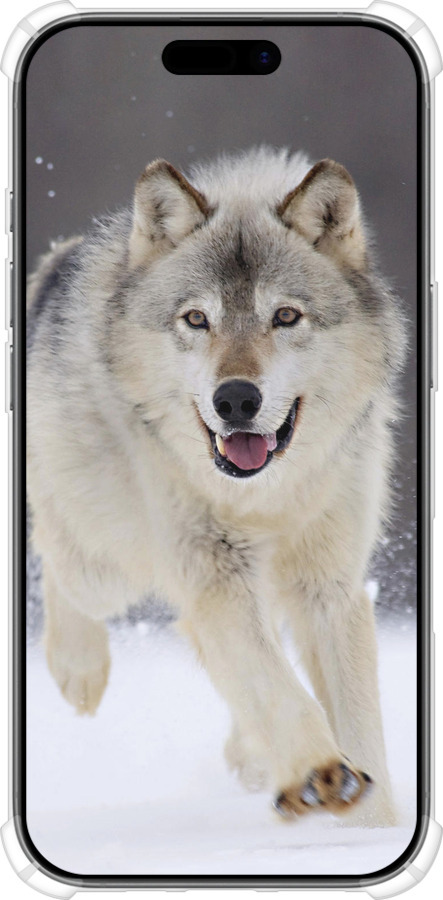Силикон с усиленными углами чехол Бегущий волк для Apple iPhone 17 - 826sp-4031 изображение 