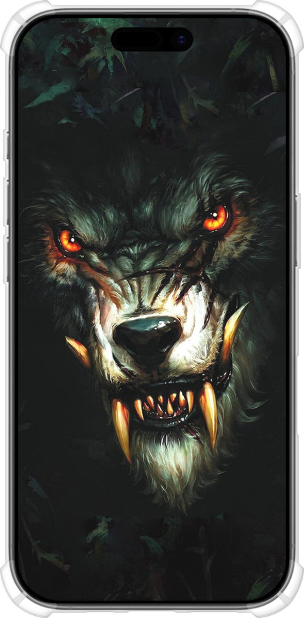 Силикон с усиленными углами чехол Дьявольский волк для Apple iPhone 17 - 833sp-4031 изображение 