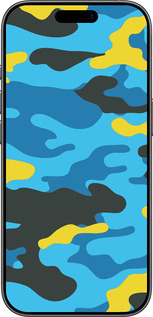 Силиконовый чехол Желто-голубой камуфляж для Apple iPhone 17 - 1084u-4031 изображение 