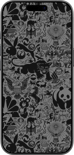 Силиконовый чехол Чёрно-серый стикер бомбинг для Apple iPhone 17 - 2432u-4031 изображение 