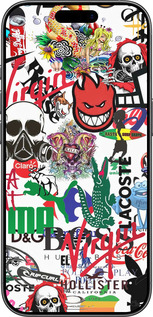 Силиконовый чехол Many different logos для Apple iPhone 17 - 4022u-4031 изображение 