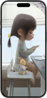 Силиконовый чехол Милая девочка с зайчиком для Apple iPhone 17 - 4039u-4031 изображение 