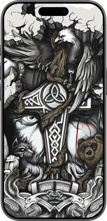 Силиконовый чехол Тату Викинг для Apple iPhone 17 - 4098u-4031 изображение 