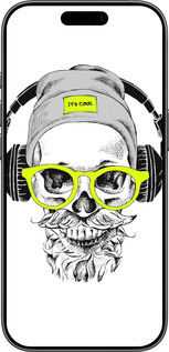 Силиконовый чехол Череп в очках и наушниках для Apple iPhone 17 - 4144u-4031 изображение 