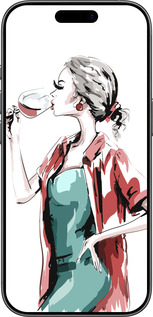 Силиконовый чехол Девушка с бокалом для Apple iPhone 17 - 4662u-4031 изображение 