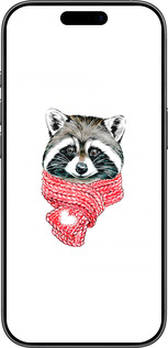 Силіконовий чехол Єнот в шарфі для Apple iPhone 17 - 4688u-4031 изображение 