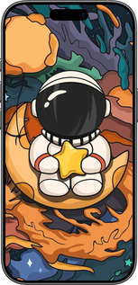 Силиконовый чехол Астронавт и звезда для Apple iPhone 17 - 5326u-4031 изображение 