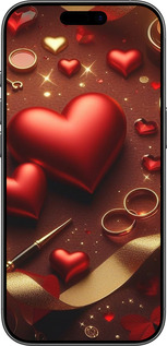 Силиконовый чехол Сердечки v3 для Apple iPhone 17 - 5833u-4031 изображение 