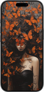 Силиконовый чехол Девушка с оранжевыми бабочками для Apple iPhone 17 - 5941u-4031 изображение 
