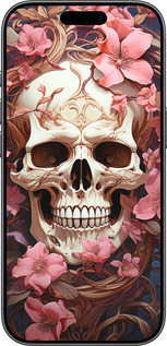 Силиконовый чехол Череп в розовых цветах для Apple iPhone 17 - 5965u-4031 изображение 