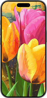 Силиконовый чехол Нарисованные тюльпаны для Apple iPhone 17 - 5990u-4031 изображение 