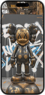 Силіконовий чехол Bronze kaws v3 для Apple iPhone 17 - 6099u-4031 изображение 