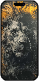 Силиконовый чехол Лев в золотых красках для Apple iPhone 17 - 6155u-4031 изображение 