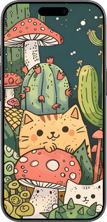 Силиконовый чехол Коты грибы для Apple iPhone 17 - 6321u-4031 изображение 
