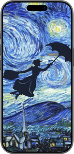 Силіконовий чехол Із зображенням Мері Поппінс «Зоряна ніч» для Apple iPhone 17 - 6487u-4031 изображение 