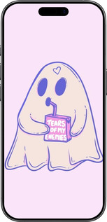 Силиконовый чехол Милый призрак для Apple iPhone 17 - 6507u-4031 изображение 