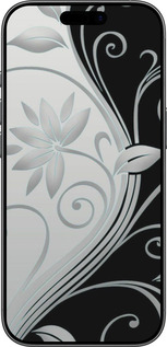 Силіконовий чехол Квіти на чорно-білому фоні для Apple iPhone 17 - 840u-4031 изображение 