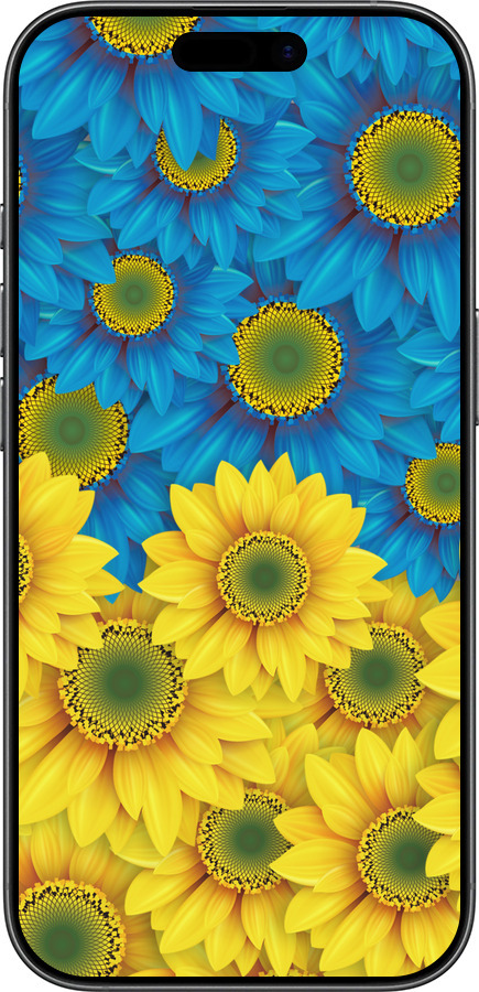 Силиконовый чехол Жёлто-голубые цветы для Apple iPhone 17 - 1048u-4031 изображение 