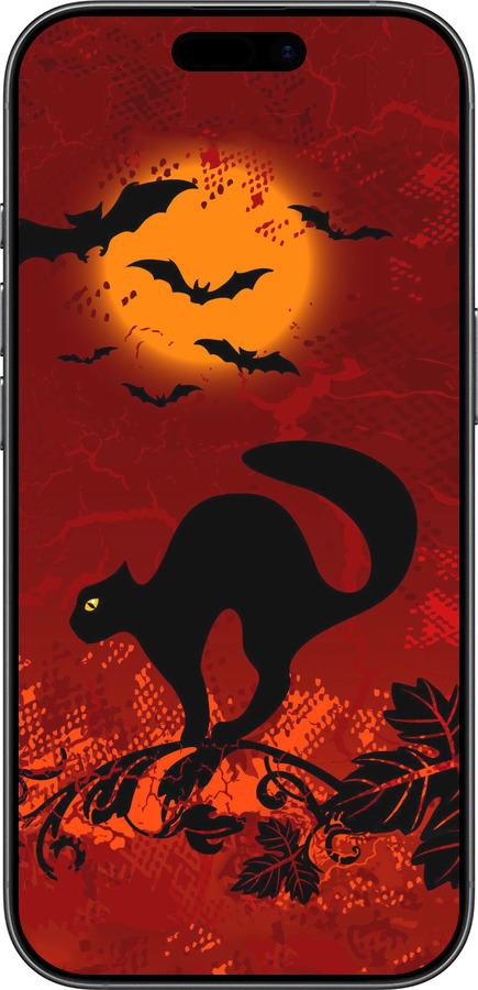 Силиконовый чехол Чёрная кошка под луной для Apple iPhone 17 - 1190u-4031 изображение 