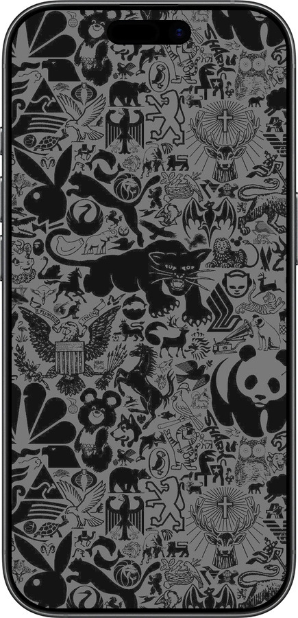 Силиконовый чехол Чёрно-серый стикер бомбинг для Apple iPhone 17 - 2432u-4031 изображение 