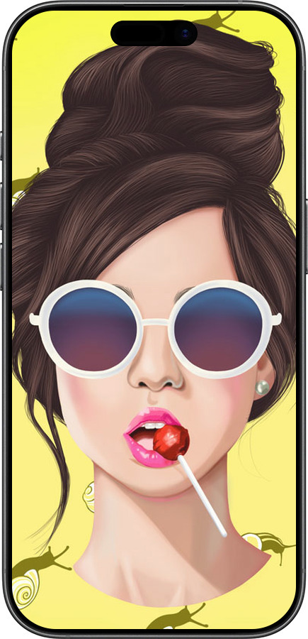 Силиконовый чехол Девушка с чупа-чупсом для Apple iPhone 17 - 3979u-4031 изображение 