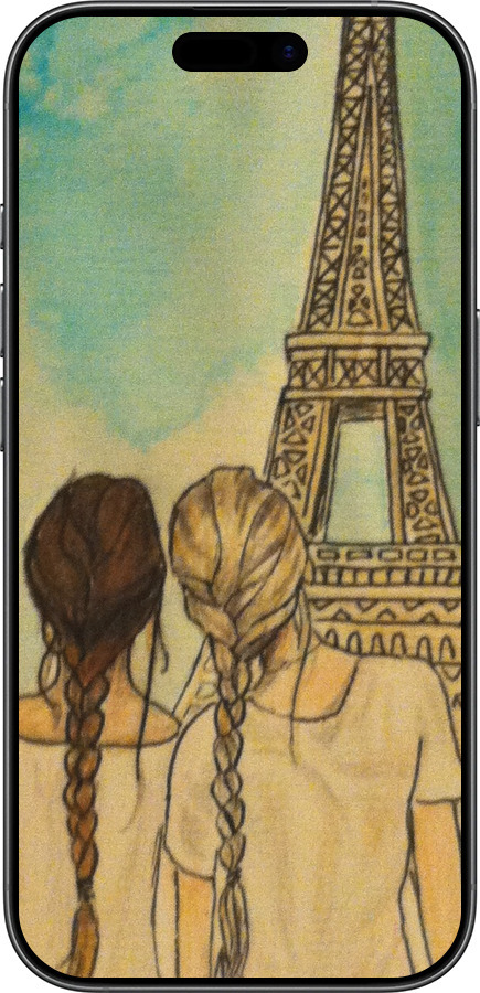Силиконовый чехол Девушки в Париже для Apple iPhone 17 - 3980u-4031 изображение 